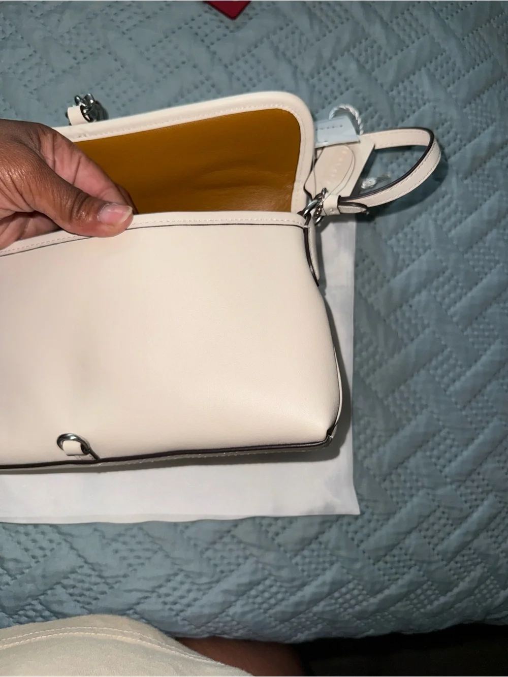 Coach Chalk Hampton Leather Shoulder Bag